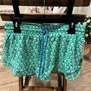 Women's Roller Rabbit Teal Patterned Skort - shorts have pocket -Size Medium NWT